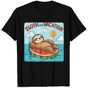 Discover Sloth on Vacation – Watermelon Pool Float T Shirts