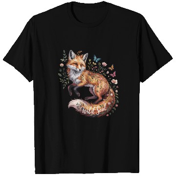 Discover Enchanted Fox with Floral Accents T Shirts