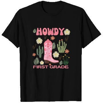 Discover Howdy First Grade Kids T Shirts, Cowgirl First Day