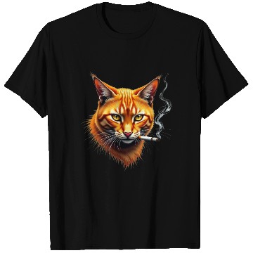 Discover Orange Smoking Cat T Shirts |Realistic Cool Cat PNG