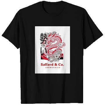 Discover Red Dragon with Floral Accents Art T Shirts