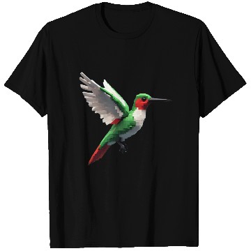 Discover Pixelated Red & Green hummingbird T Shirts