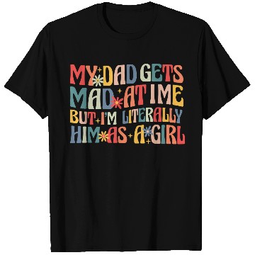 Discover Retro Flower Funny Dad Daughter Quote T Shirts
