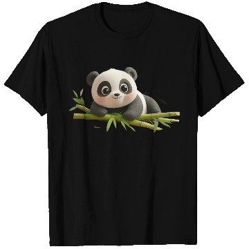 Discover Charming Panda Cub with Bamboo T Shirts