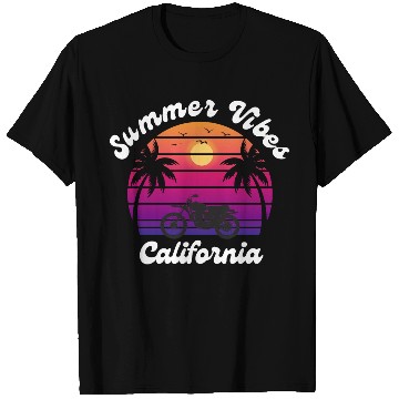 Discover Sunset Motorcycle in California T Shirts