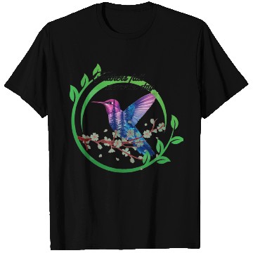 Discover Vibrant Hummingbird and Blossoms Design T Shirts