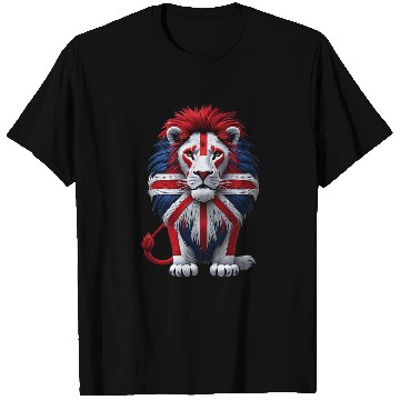 Discover British Lion with Union Jack Flag Graphic Design T Shirts