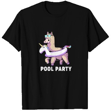 Discover Pool Party Squad Summer Llama Unicorn T Shirts