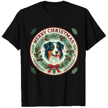Discover Merry Christmas Australian Shepherd T Shirts