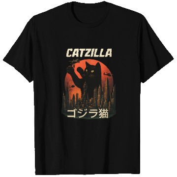 Discover Vintage Catzilla: Funny Cat Monster T Shirts