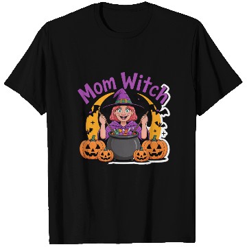 Discover Mom Witch with Cauldron Halloween Design T Shirts