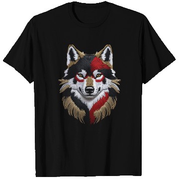 Discover German Wolf Head in Black Red and Gold T Shirts