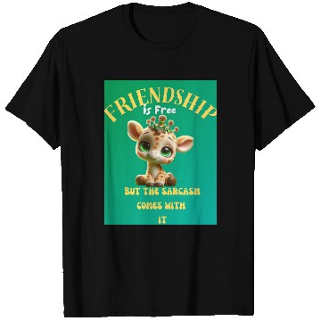 Discover Whimsical Friendshippissed Giraffe Illustration T Shirts
