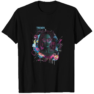Discover Neon Cyberpunk Female Digital Art T Shirts