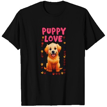Discover Cute Puppy Love Illustration for Apparel T Shirts