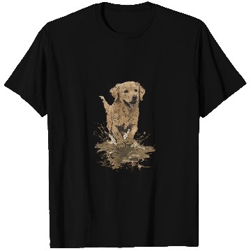 Discover Joyful Golden Retriever Splash Design T Shirts
