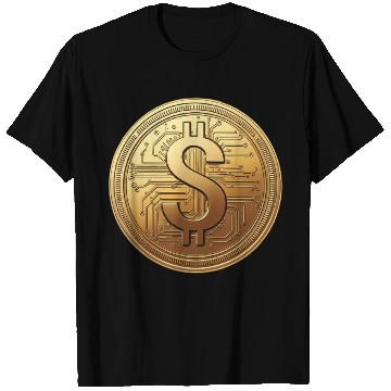 Discover Golden Bitcoin Design T Shirts
