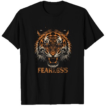 Discover Fearless Tiger Expression Design T Shirts
