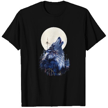Discover Lunar Howl Forest Mythical Wolf T Shirts
