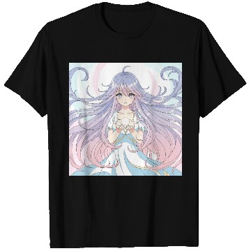 Discover Ethereal Fantasy Girl with Flowing Hair T Shirts