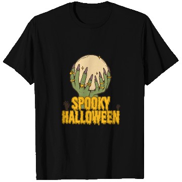 Discover Spooky Halloween Hands Holding Moon T Shirts