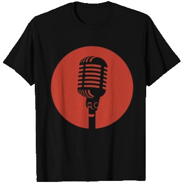 Discover Retro Microphone in Red Circle – Vintage Music  T Shirts