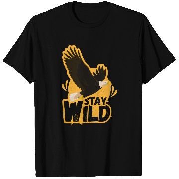 Discover Eagle with Stay Wild Message T Shirts