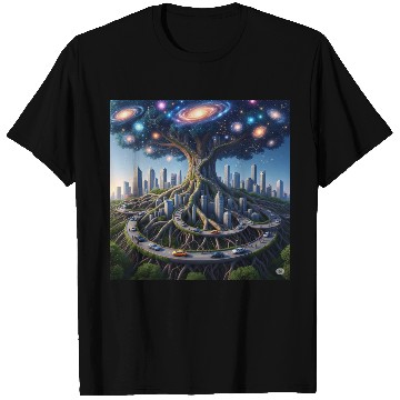 Discover Celestial Urban Tree of the Cosmos T Shirts