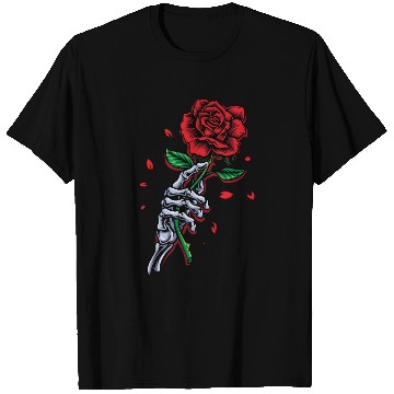 Discover Skeleton Hand with Rose – Gothic Romance Art T Shirts
