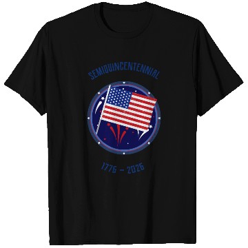 Discover Centennial American Flag Commemorative Design T Shirts