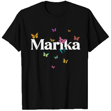 Discover MARIKA - beautiful girl name with cute butterflies T Shirts