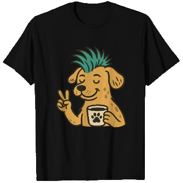 Discover Peaceful Puppy with Green Hair T Shirts