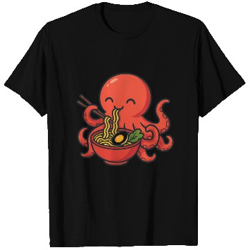 Discover Playful Octopus with Ramen Bowl T Shirts