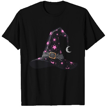 Discover Starry Witch Hat with Moon Charm T Shirts