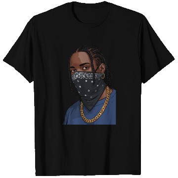 Discover Urban Style Bandana Mask with Gold Chain T Shirts