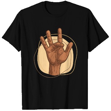 Discover Middle Finger Hand Sign Gesture Illustration T Shirts