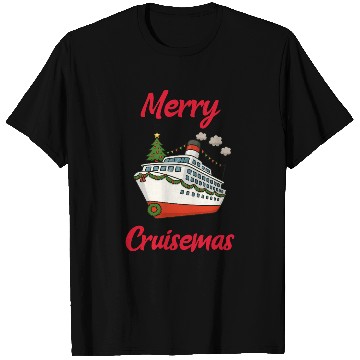 Discover Festive Cruise Ship Christmas Design T Shirts