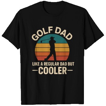Discover Golf Dad Sunset Silhouette Design T Shirts