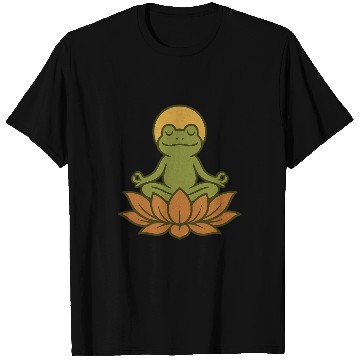 Discover Serene Lotus Frogs Meditation Design T Shirts