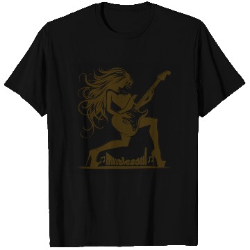 Discover Electric guitar player with typography. T Shirts