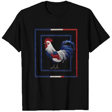 Discover French Rooster Blue White Red National Flag Design T Shirts