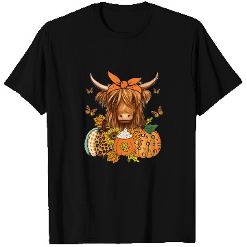 Discover Autumn Highland Cattle with Fall Decor T Shirts
