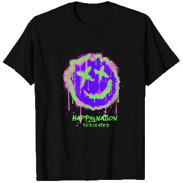 Discover Neon Graffiti Smile Face Design T Shirts