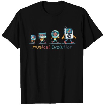 Discover Retro Music Evolution Illustration T Shirts