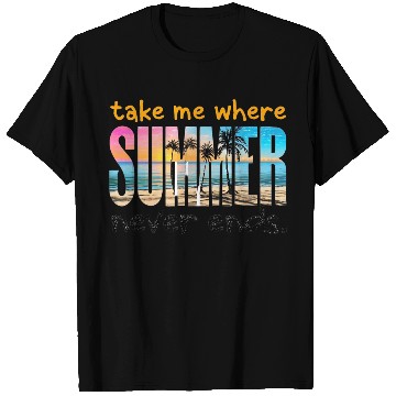 Discover Sunset Beach Paradise Typography T Shirts