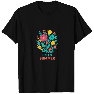 Discover Summer Floral Bouquet Illustration T Shirts