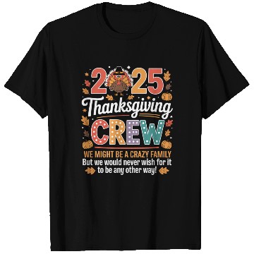 Discover Thanksgiving Crew Family 2025 Celebration Design T Shirts