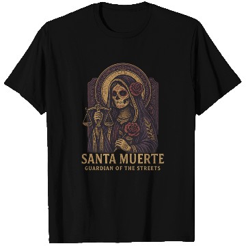 Discover Santa Muerte – Mexican Folk Art Streetwear T Shirts