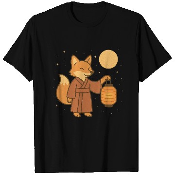 Discover Cute Fox in Traditional Kimono with Lantern T Shirts