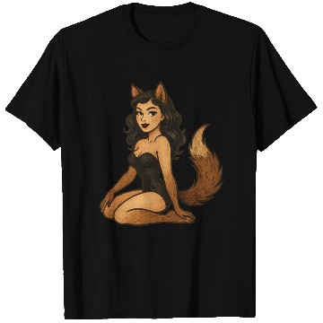 Discover Enchanted Wolf Girl Illustration T Shirts